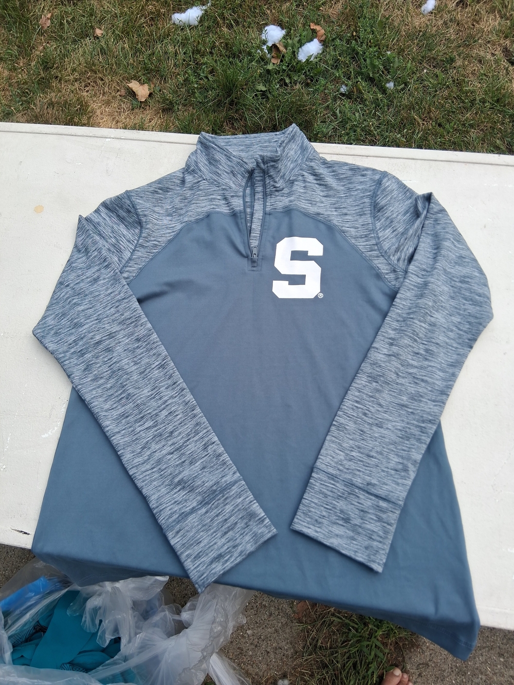 Michigan State Men's Heathered Slate Quarter-Zip Pullover